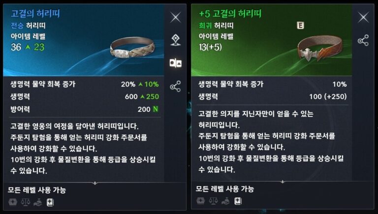 아이온2 아뮬렛 허리띠